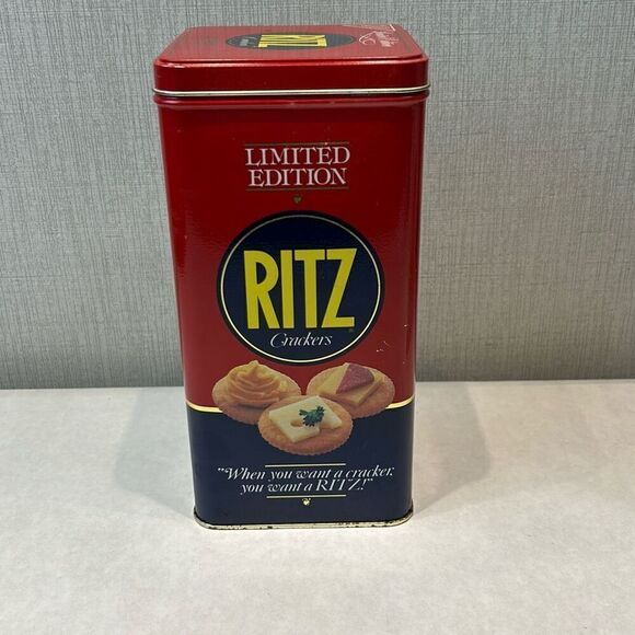 Vintage Ritz Cracker Tin Can Canister Metal - Picture 5 of 10